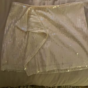 SLA The Label Sequin White Skirt